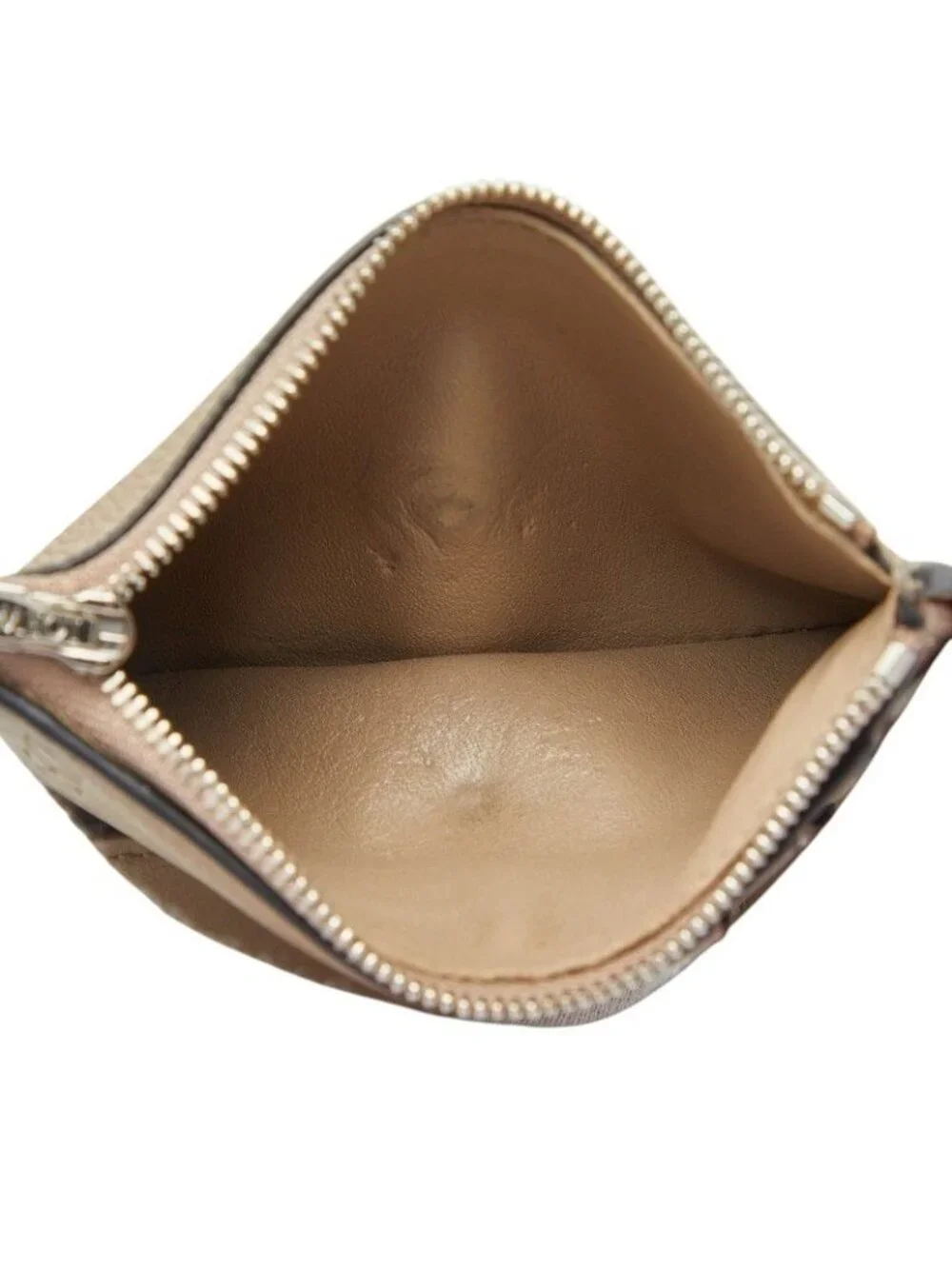 Loewe Anagram Vertical Small Wallet Trifold Beige Leather